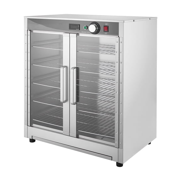 KFFKFF Electric Food Warming Cabinet, 5-Tier Commercial Hot Box with Water Tray, Double-Door Design and Adjustable Racks, Stainless Steel Warmer for Restaurants, Kitchens, Pizza, and Chicken