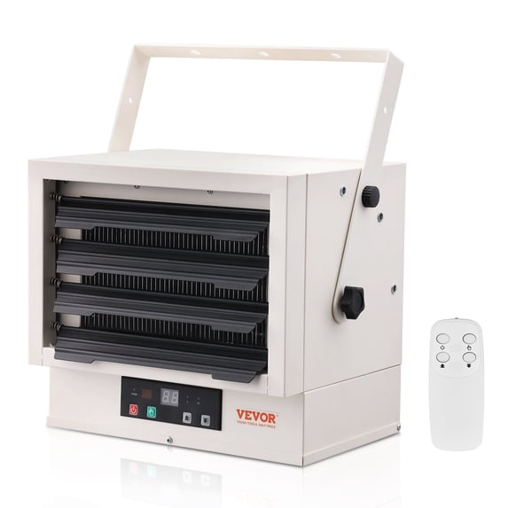 VEVOR Electric Garage Heater, 5000-Watt Digital Fan-Forced Wall/Ceiling Mount Shop Heater, with Remote Control Overheat Protection, Hardwired Heater with 9-Hour Timer, Ideal for Workshop, ETL Listed