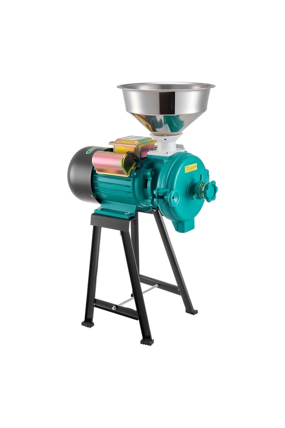Electric Grain Mill Grinder, 110 lbs/H Commercial Spice Grinder, 1500W Cast Iron Pulverizer Powder Machine with Stable Rubber Feet, Suitable for Dry Grains, Spices, Cereals, Coffee, Corn