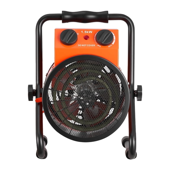 KFFKFF Electric Greenhouse Heater, 1500W Space Heater with Fan & Heat Settings, IPX4 Waterproof, Adjustable 25° Angle, Overheat Safety Feature, Ideal for Grow Tents, Greenhouses, Flower Rooms