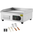 thumbnail image 1 of KFFKFF Electric Griddle for Commercial Use, 1700W Countertop Grill with Flat Surface, Temperature Control from 122℉ to 572℉, Dimensions 17.72 x 11.81 x 0.39 inches,and 2 Brushes, 1 of 9