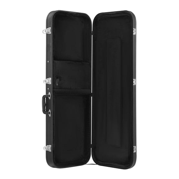 KFFKFF Electric Guitar Hard Case, 43.11 in Rectangular Design, Includes Lock, Latch Keys, Handle, Soft Lining, and Water-Resistant Shell, Suitable for 39 in Electric Guitars, Black