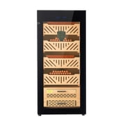 KFFKFF Electric Humidor Cabinet, 105L Capacity, Holds Up to 1000 Cigars, Features Compressor Cooling, Stable Humidity & Temperature Control, Spanish Cedar Shelves and Drawers, 4-Tier Design