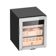 KFFKFF Electric Humidor Cabinet, 50L Capacity, Holds Up to 300 Cigars, Features Compressor Cooling, Stable Humidity & Temperature Control, Spanish Cedar Shelves and Drawers, Dual-Layer Design