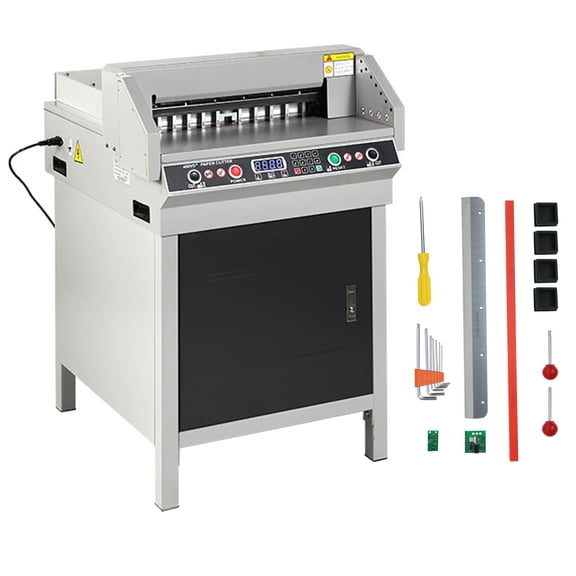 KFFKFF Electric Hydraulic Paper Cutter, Durable Paper Cutting Machine, 1.57 in / 40 mm Cutting Capacity, 18 in / 457.2 mm Cutting Width, Industrial Paper Trimmer with Button Operation