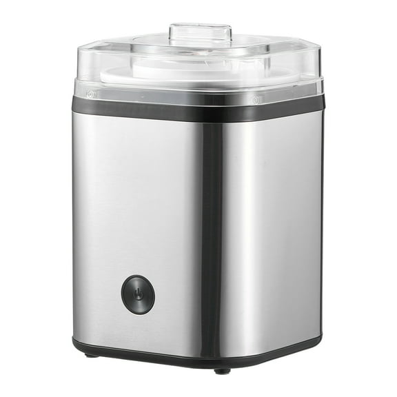 KFFKFF Electric Ice Cream Maker, 2.11 Qt. Capacity, Automatic Frozen Dessert Machine, Easy to Operate and Clean, Durable Stainless Steel Design, Ideal for Homemade Yogurt, Sorbet, Gelato, Silver