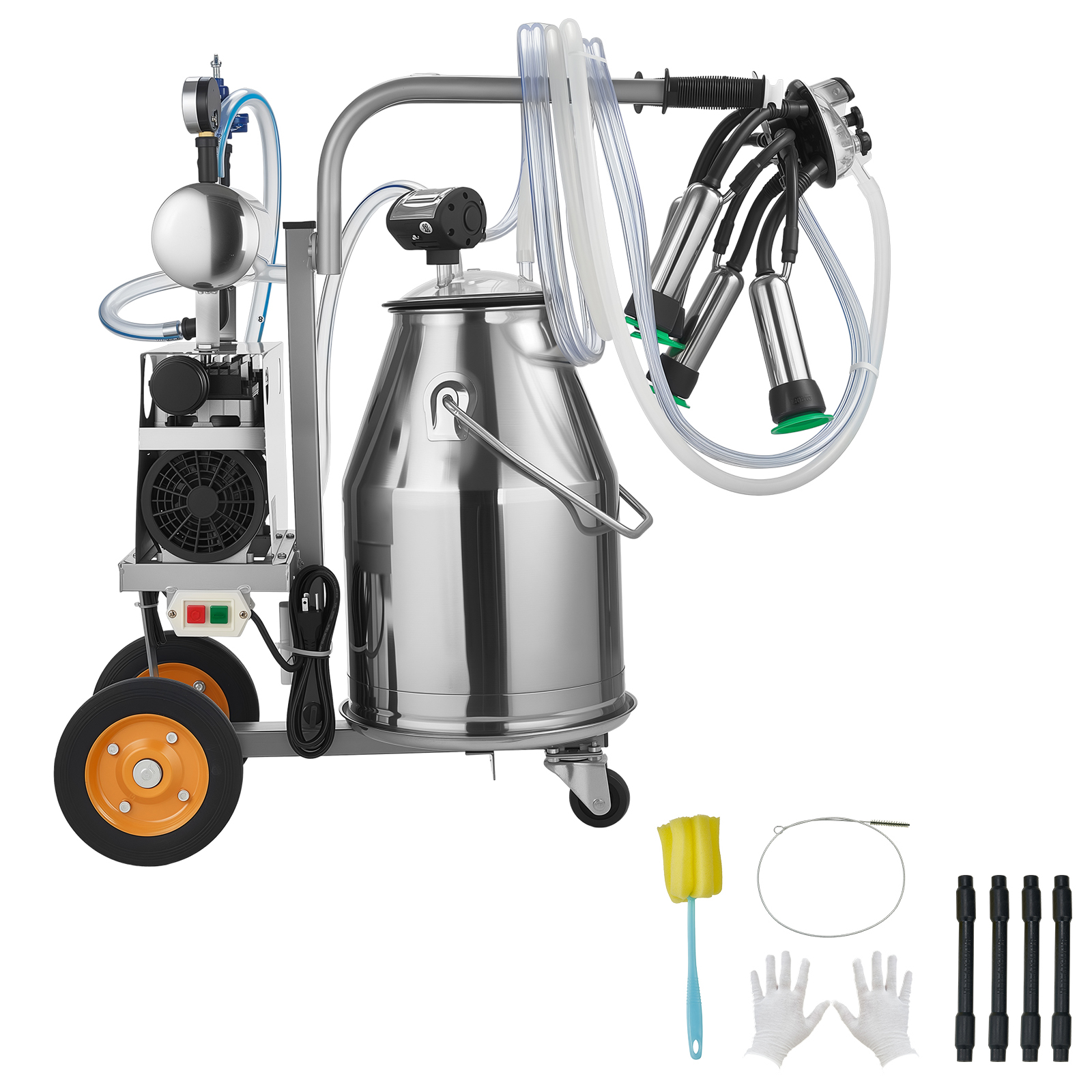 KFFKFF Electric Milking Machine for Cows, 6.6 Gal / 25 L Stainless ...