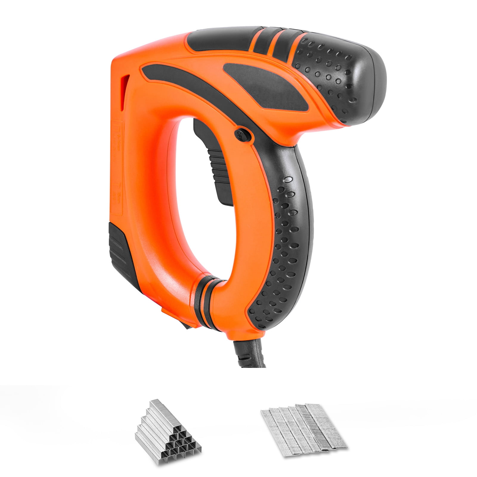 KFFKFF Electric Nail Gun, 2-in-1 Stapler and Brad Nailer, 18 Gauge 5/8 inch, Includes 1000 Staples and 1000 Nails, Non-Slip Rubber Handle, Ideal for Woodworking and DIY Applications