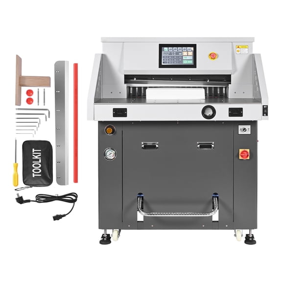 KFFKFF Electric Paper Cutter, Hydraulic Metal Cutting Machine, 28-inch Cutting Width, 3.03-inch Cutting Thickness, Large Electric Guillotine Trimmer with Infrared Feature and Extra Blade