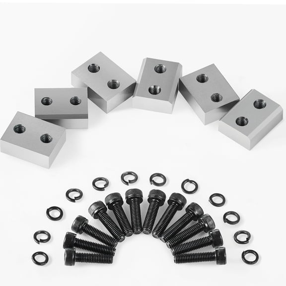 KFFKFF Electric Rebar Cutter Replacement Blades, 6 PCS 25mm (1 inch) Cutting Diameter, HRC58-60 Hard Hydraulic Blades with 12 Hexagon Screws and 12 Spring Washers, Compatible with RC-25 Model