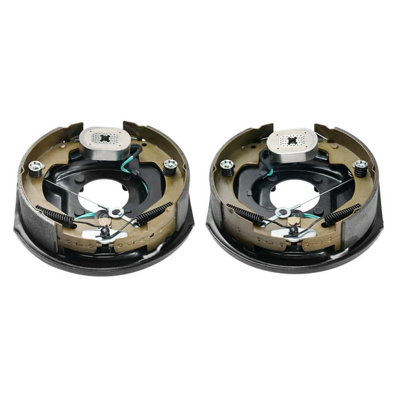 KFFKFF Electrically Operated Trailer Brake Assembly, Dimensions 10" x 2-1/4", A Set of Self-Calibrating Electric Brake Kit Suitable for 3500 lbs Axle, 4-Hole Installation, Backing Plates Included