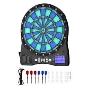 KFFKFF Electronic Dart Board with LED Lighting, Featuring 48 Games & Over 500 Variations, Includes 6 Darts with Flights and 50 Soft Tips, LCD Screen for Cricket Scoring - Accommodates Up to 8 Players