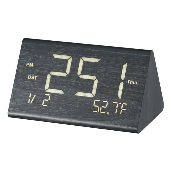 KFFKFF Electronic Wake-Up Alert, Crafted from Wood, Featuring Dual Alerts, USB Connectivity, Slumber Pause, Evening Illumination, Sound Regulation, Voice Activation, and Adjustable Sound Levels.