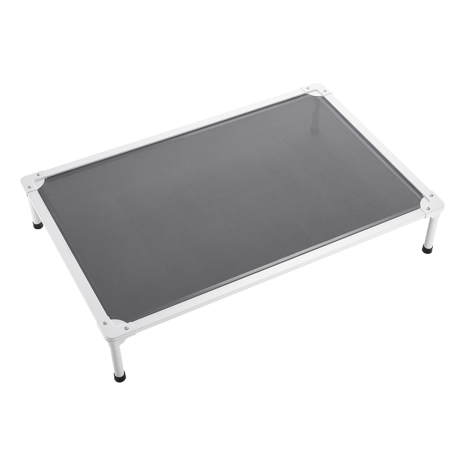 KFFKFF Elevated Dog Bed for Large Dogs, Portable Raised Pet Cot with Sturdy Aluminum Frame and Breathable Mesh, Indoor & Outdoor Cooling Hammock Bed, XL, Gray