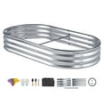 thumbnail image 1 of KFFKFF Elevated Garden Bed, Dimensions 6 x 3 x 0.9 ft, Constructed from Galvanized Metal, Outdoor Plant Containers with Open Bottom, Ideal for Cultivating Flowers/Vegetables/Herbs in Yard/Garden, 1 of 9