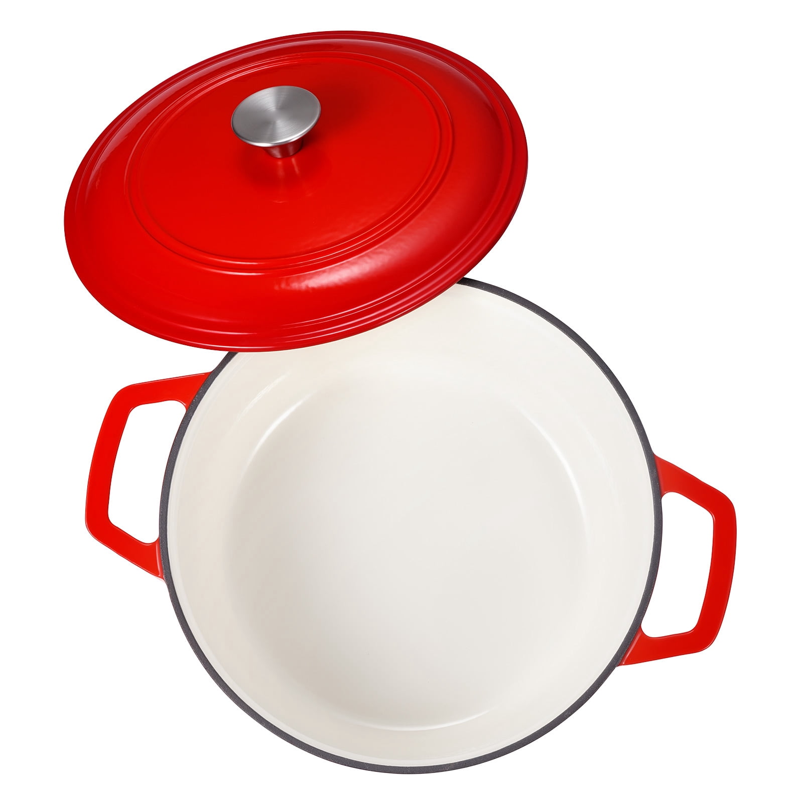 KFFKFF Enameled Cast Iron Dutch Oven, 6 Quart Pot with Lid and
