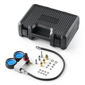 KFFKFF Engine Cylinder Compression Tester Kit, 0-100 PSI Pressure Gauge, Automotive Leak Down Tester with 4 Adapters and Air Fittings, Ideal for Pressure and Leakage Testing on Cars and Motorcycles