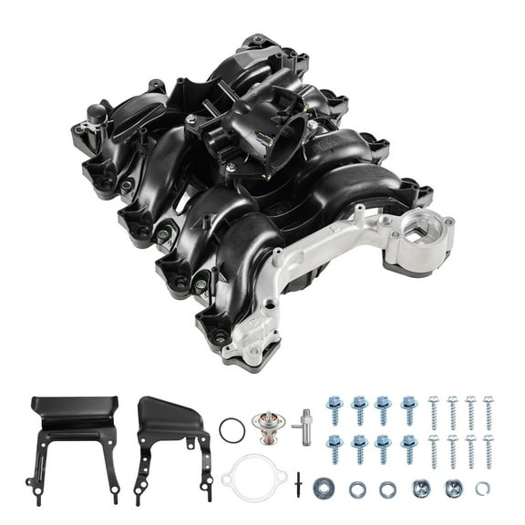 KFFKFF Engine Intake Manifold Assembly with Gasket, Compatible with 2007-2008 Ford F-150 / E-150 / E-250, Automotive Replacement Kit for 615-375, 7L3Z-9424-B, 7L3Z-9424-F