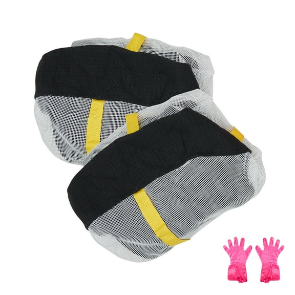 KFFKFF Enhanced Snow Socks for Vehicle Tires, Constructed from Polyester Fiber with Flexible Straps, Snow Grip Tire Wrap for Automobile, SUV, Pickup, and Truck (Set of 2)-Medium