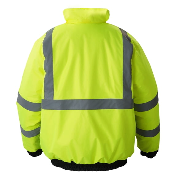 KFFKFF Enhanced Visibility Safety Outerwear, Water-Resistant Winter Sweatshirt, Job Site Jacket with Storage for Both Genders, Weather Protection Attire Compliant with ANSI & Class 3