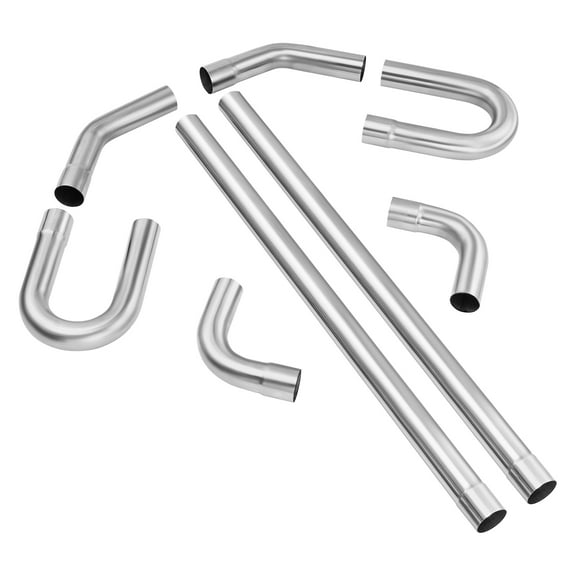 KFFKFF Exhaust Set, Comprises 8 Units, Customizable Universal Metallic Exhaust Set with Slide-In Connection & Broad Exhaust Pipe, Corrosion-Resistant Exhaust Tube for Exhaust Mechanism