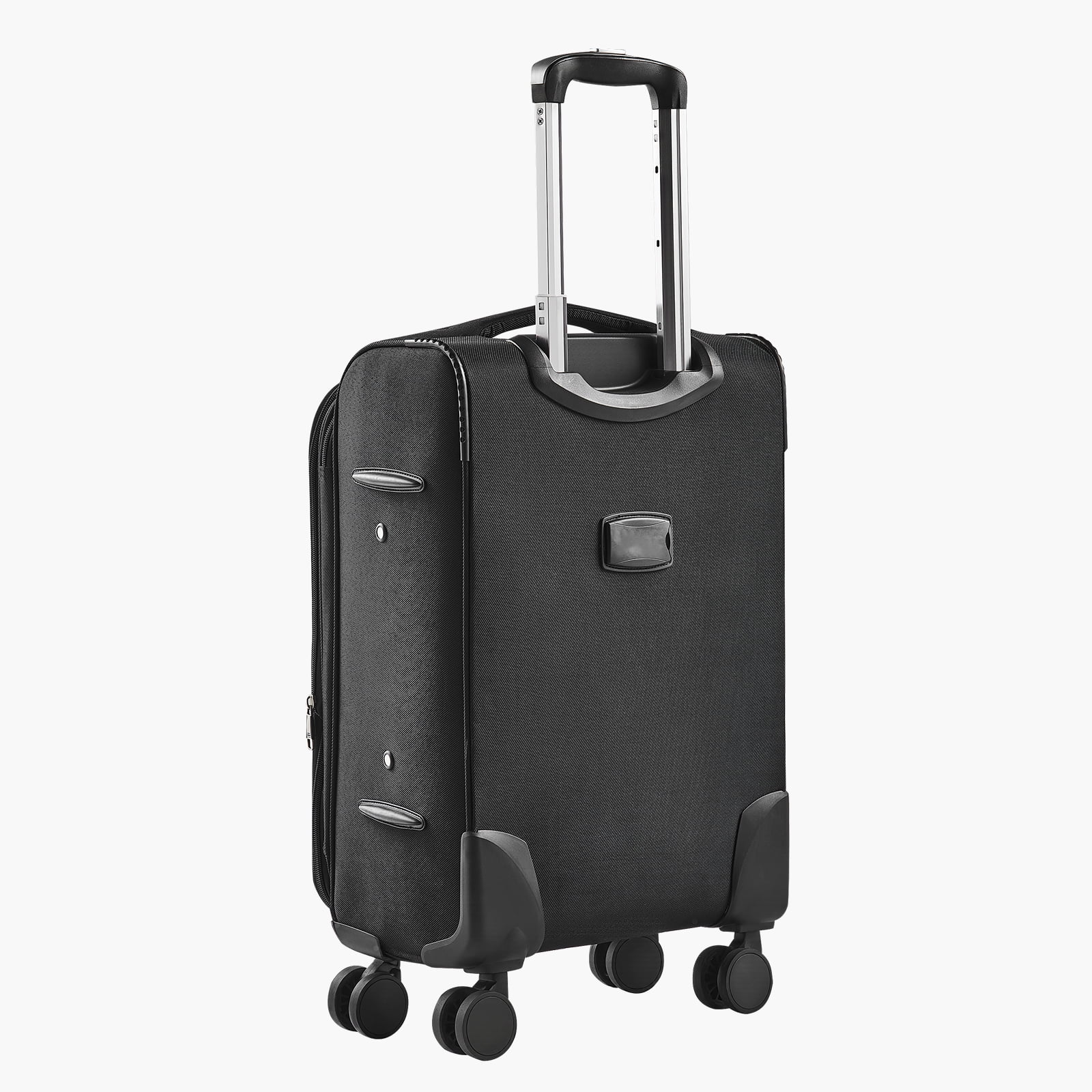 KFFKFF Expandable 28-Inch Softside Luggage with Spinner Wheels, Lightweight Checked Suitcase Featuring TSA Lock and Extra Zippered Pocket, Black