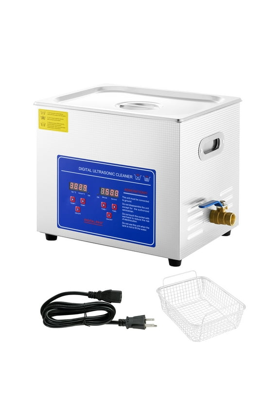 Expert Sonic Cleaning Device, 9.5 L Sonic Accessory Cleaning Tool with Digital Timer & Heater, Stainless Steel Commercial Sonic Cleaning 40kHz for Eyewear, Timepieces, Bands, Tiny Components