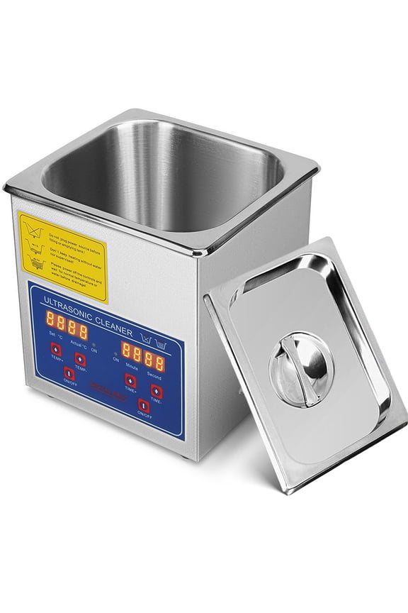 Expert Ultrasonic Cleaning Device, 0.3 L Ultrasonic Accessory Cleaning Tool with Digital Timing & Heating Function, Stainless Steel Commercial Sonic Cleaning Equipment 40kHz