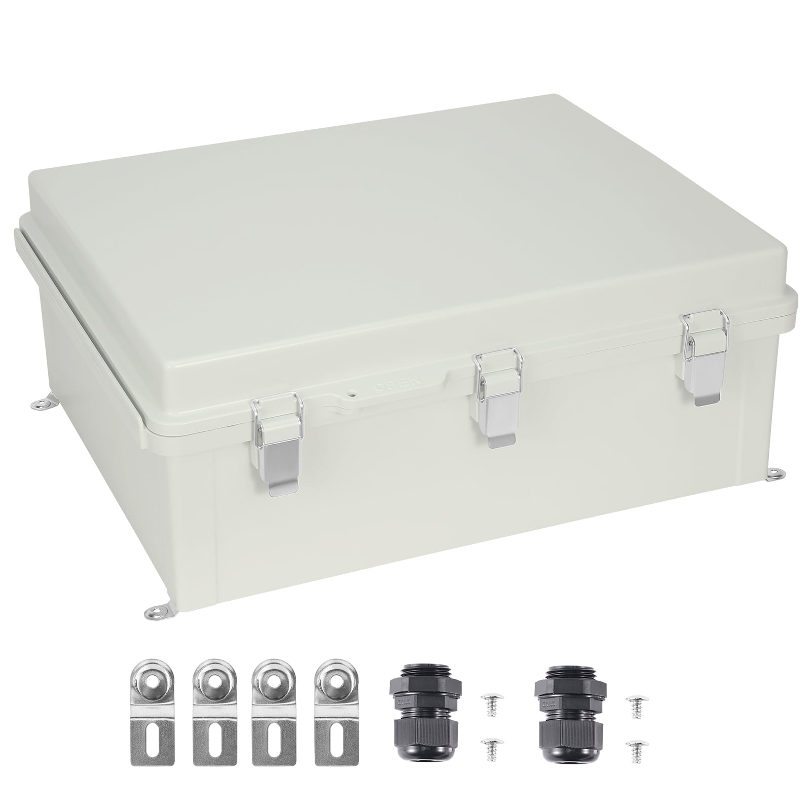 KFFKFF Exterior Power Connection Box, Dimensions 13.78 x 9.84 x 5.90 inches, Constructed from ABS Plastic, Equipped with a Swing Cover and Stainless Steel Fastener