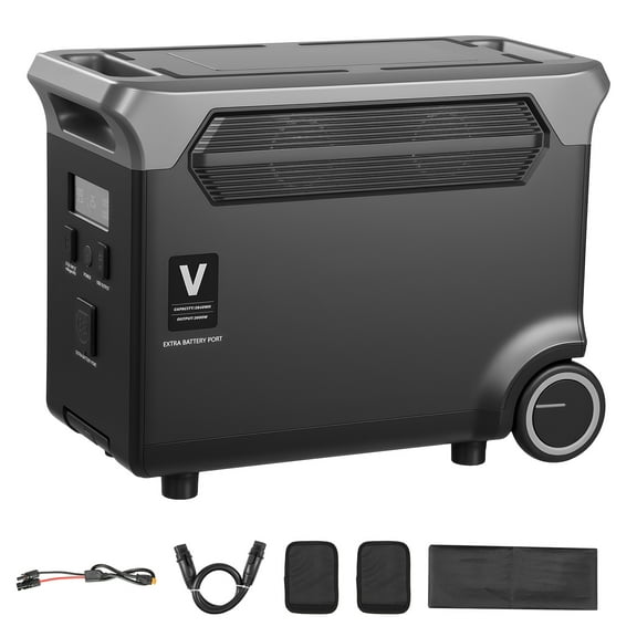 KFFKFF Extra Battery for Portable Power Station, 3840Wh LiFePO4 Expansion Battery with 3 Output Ports for Home, Camping, Travel, RVs, and Emergency Use
