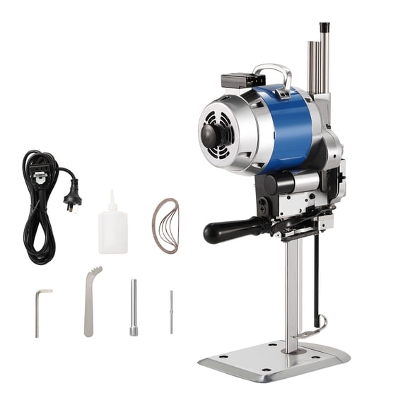 KFFKFF Fabric Cutter, 750W Rapid Straight Edge Textile Slicing Device, 9.8" Alloy Metal Cutter, Commercial Textile Slicing Equipment with Auto Blade Honing