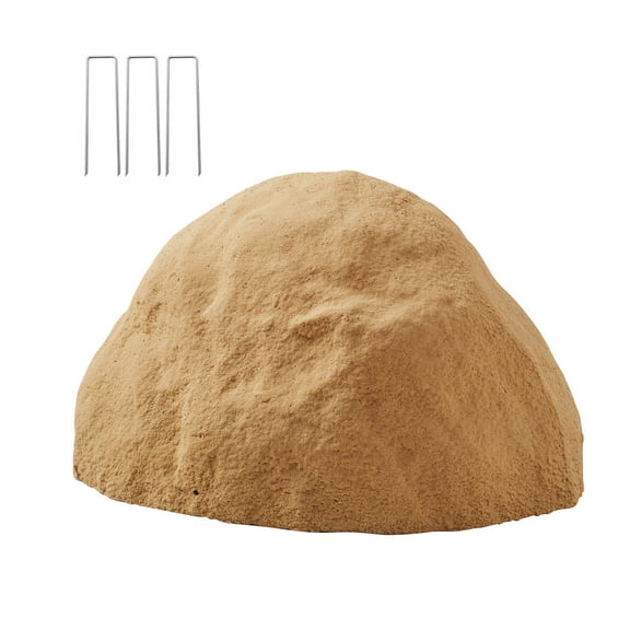 KFFKFF Faux Rock Cover, Outdoor Decorative Artificial Rock for Well Pumps, Realistic Natural Appearance, Lightweight and Weather-Resistant Boulder for Landscaping and Garden, Sandy Brown, Medium Size