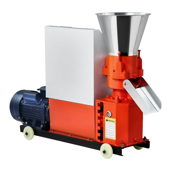 KFFKFF Feed Pellet Mill Machine, 5 mm Animal Feed Maker, 3KW 240V Food Granulator with 3 Pressure Rollers & 4 Wheels, Suitable for Poultry, Livestock, and Farm Use