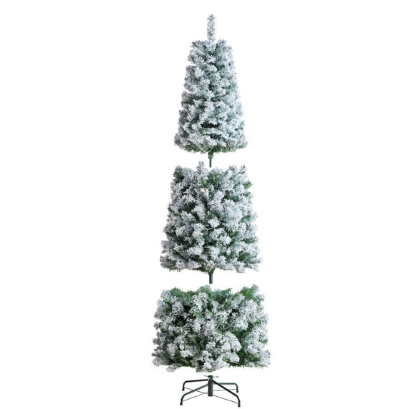 KFFKFF Festive Tree, 6.5ft Snow-Dusted Artificial Christmas Tree, Complete with 250 Warm LED Lights, 814 Lush Tips, and a Sturdy Metal Stand for Celebration Decor in Homes or Offices