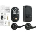 thumbnail image 1 of KFFKFF Fingerprint Door Lock with Lever Handles, Biometric/Keypad Code/Key Access, Temporary and Concealed Password Options, Continuous Unlock Mode, Aluminum Alloy, Electronic Keypad Deadbolt, 1 of 9