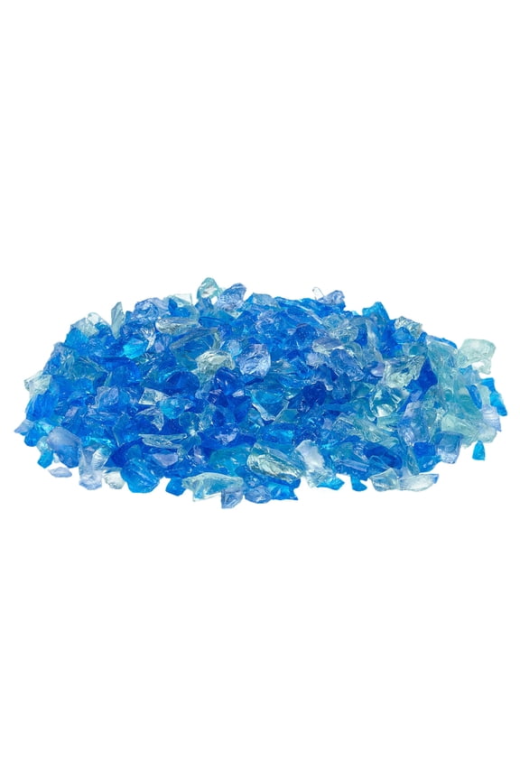 Fire Glass, 10 LBS / 4.5 KG Decorative Fireplace Stones, 3/4-Inch / 19.05 mm Reflective Glass Rocks, Vibrant Landscaping Stones for Fire Pit Table, Aqua Blue, Caribbean Blue, and Aqua Green