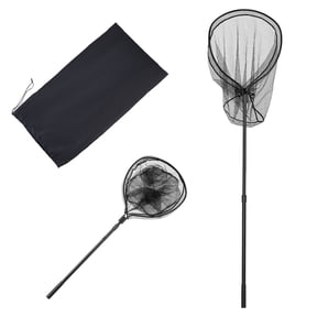 KFFKFF Fishing Net with Telescopic Handle, Lightweight and Durable Design, Made of Sturdy 6063 Aluminum and Nylon-Coated PVC,Fish-Friendly Material, 26-Inch Net Opening for Saltwater and Bait Fishing