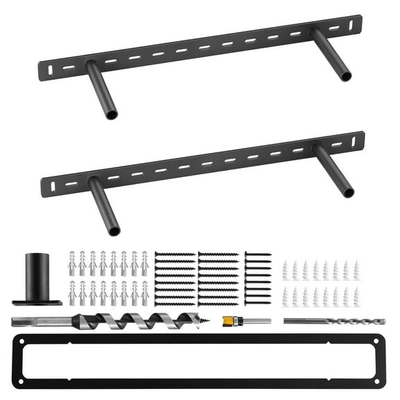 KFFKFF Floating Shelf Brackets, 2-Pack, 150 lbs/68 kg Load Capacity, 22x6.2x1.5 inch / 558.4x157.4x38.1 mm, Durable Hidden Wall-Mounted Shelf Supports for Invisible Floating Shelves