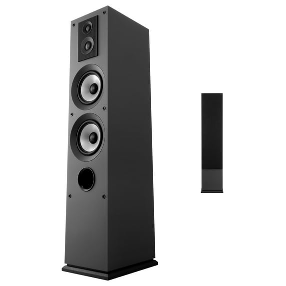 KFFKFF Floorstanding Speaker, 3-Way Tower Speaker with Dual Tweeters (0.75 in & 1 in), Two 5.25 in Woofers, 145W Peak Power, 70Hz–20kHz Frequency Range, MDF Cabinet, Ideal for Home Audio, Single Unit