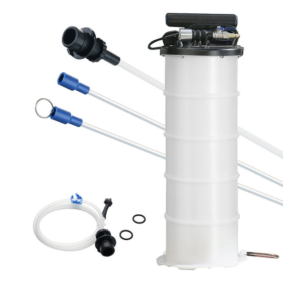 KFFKFF Fluid Extractor, 1.74 Gallons (6.5 Liters), Pneumatic/Manual Oil Changer with Dipstick and Suction Hose, Oil Change Pump for Automotive Fluids Removal