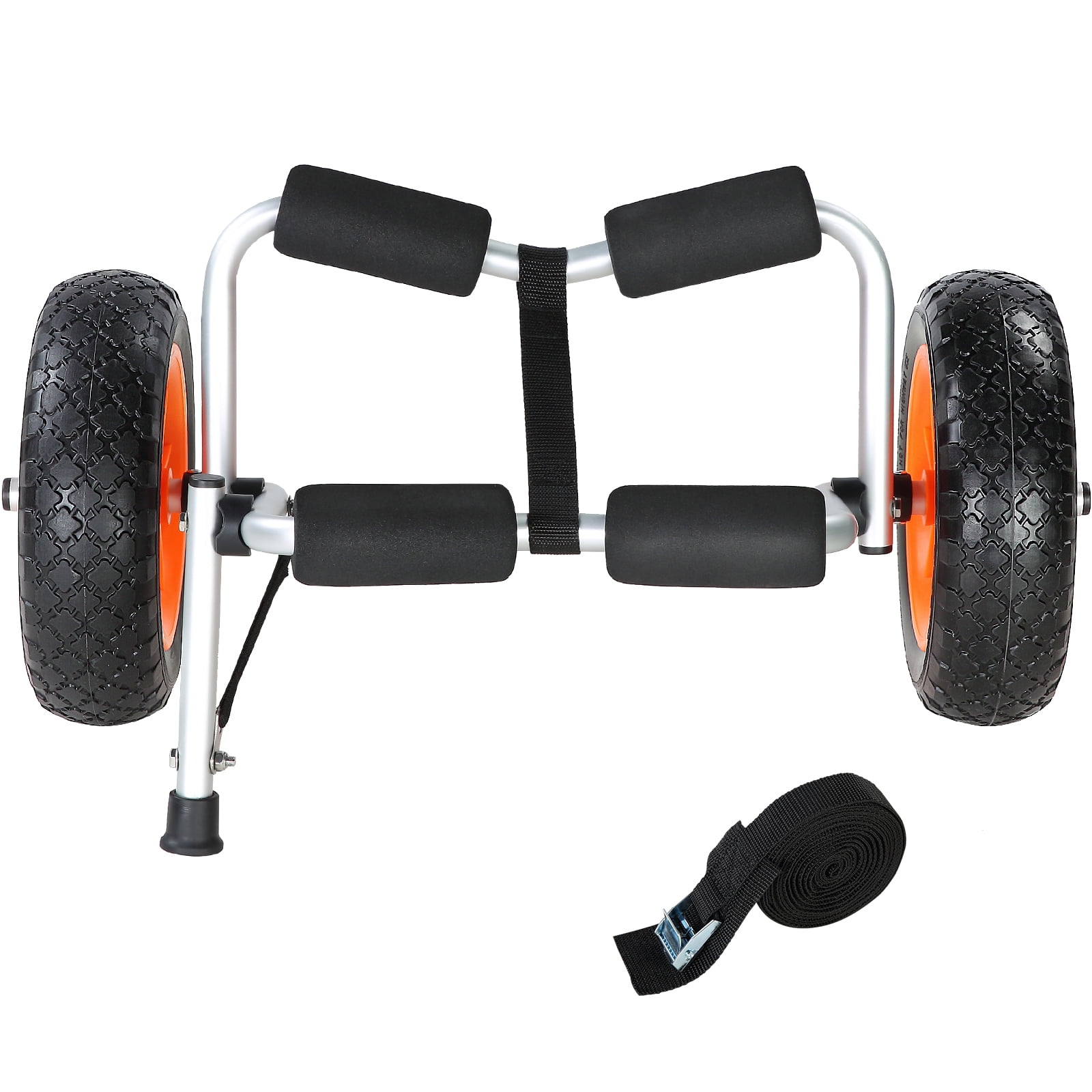 KFFKFF Foldable Kayak Cart Canoe Boat Carrier 250lbs Load with 10'' Solid Tires