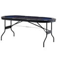 thumbnail image 1 of KFFKFF Foldable, Oval 8 Player Poker Table, Green, 1 of 7