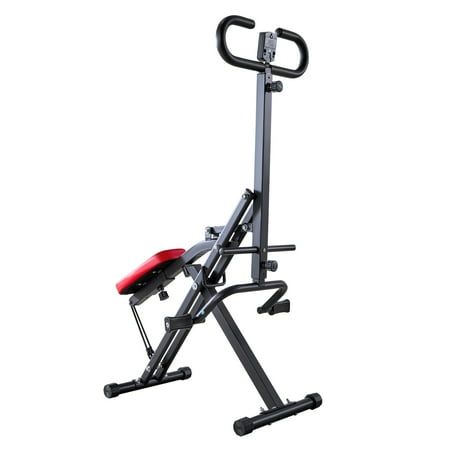 KFFKFF Foldable Squat and Rowing Machine for Home Workouts, Easy-to-Set-Up Exercise Equipment with Resistance Bands, Glute and Leg Training Machine, Black
