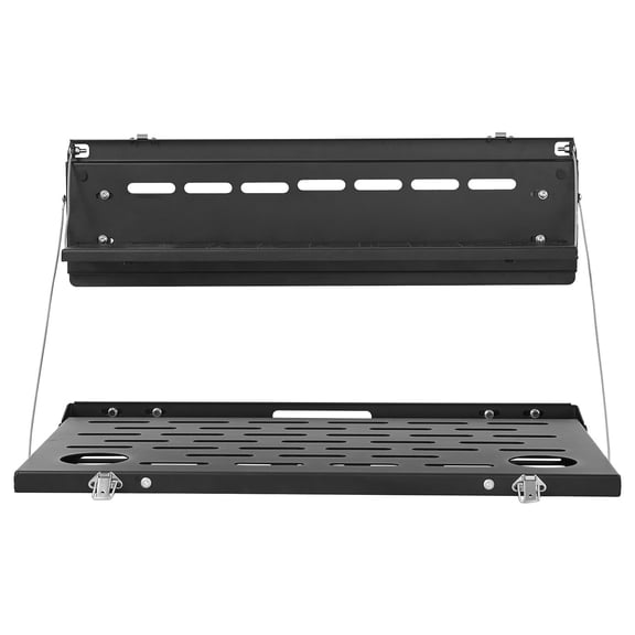 KFFKFF Foldable Tailgate Table for 2021-2025 Ford Bronco, 88 lbs Capacity, Carbon Steel Double-Layer Drop-Down Design, Rear Door Storage Rack and Camping Gear Organizer