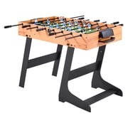 KFFKFF Folding Foosball Table, 42-Inch Standard Size, Indoor Soccer Game Table for Home, Family, and Game Rooms, Sturdy Design with 2 Balls Included