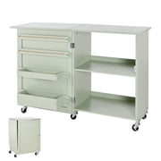 KFFKFF Folding Sewing Table with Compact Design, Sewing Table, Particleboard, 46.06 15.75 31.02 in, Light Green