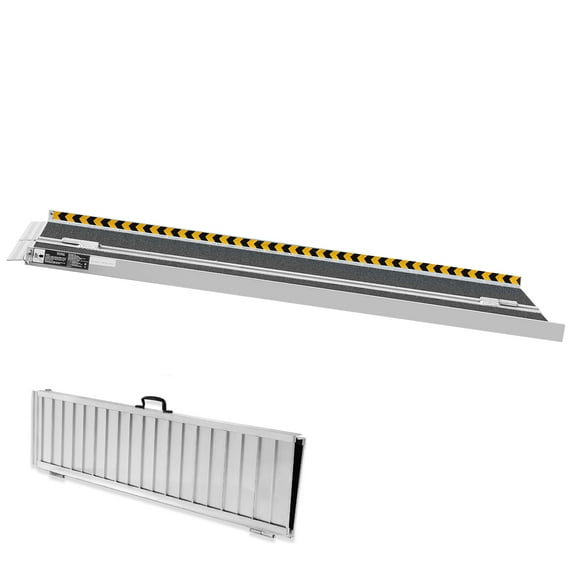 KFFKFF Folding Wheelchair Ramp Portable Aluminum Threshold Ramp 4 ft 800 lbs