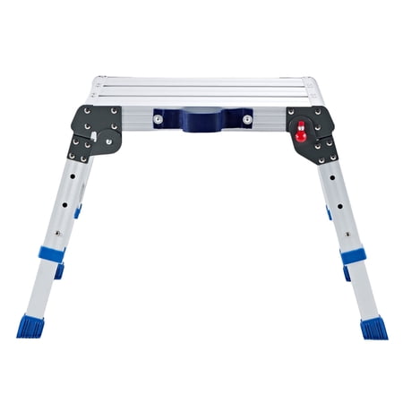 KFFKFF Folding Work Platform, Adjustable Height 12-16 in, 500 lbs Capacity Aluminum Step Stool, Durable Non-Slip Platform Ladder, Portable Work Bench for Painting, Cleaning