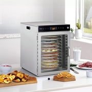 KFFKFF 800W Rotary Food Dehydrator Machine with 12 Stainless Steel Trays 86-194  Temperature Control for Home, Fruit, Herbs, and Dog Treats