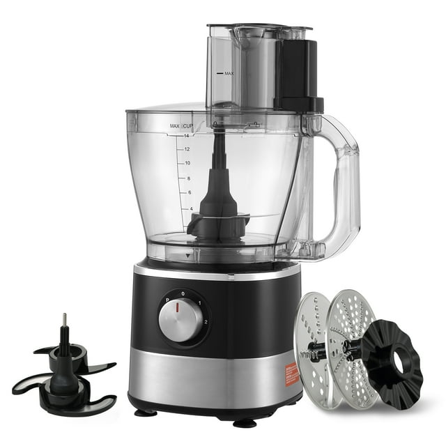 KFFKFF Food Processor Vegetable Chopper for Mixing Slicing Kneading 14-Cup 600W